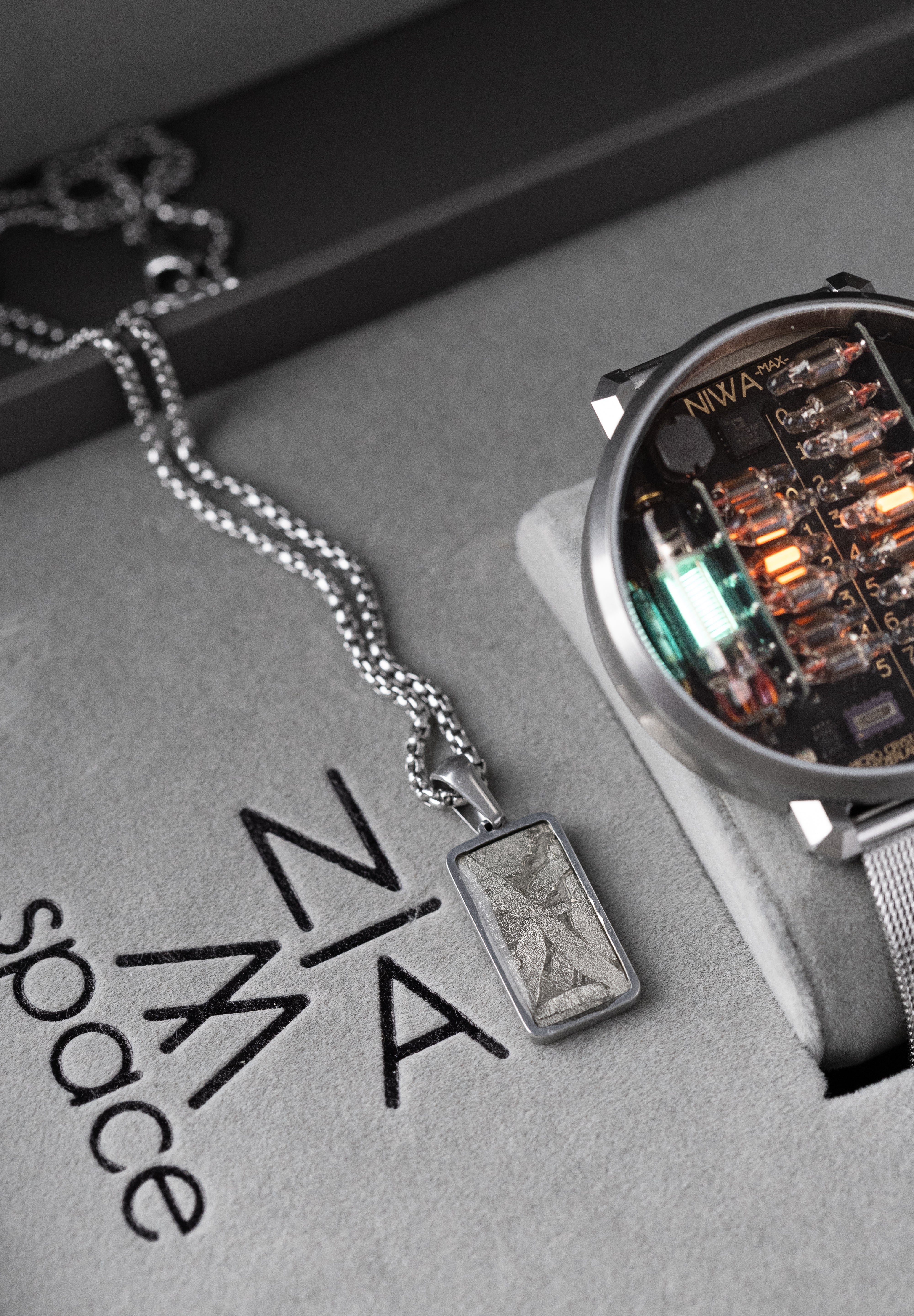 NIWA Meteorite Pendant – Genuine Aletai Meteorite & Stainless Steel Necklace (Unisex)