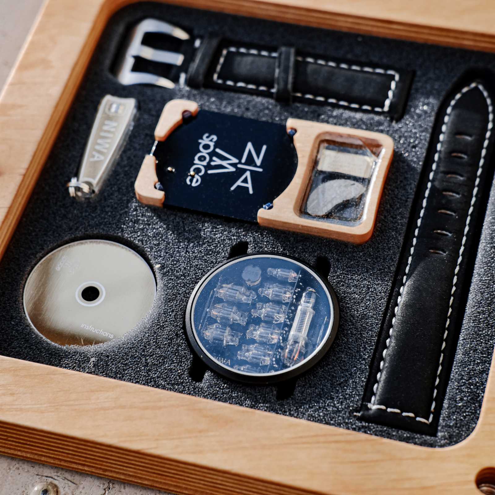 Balance for NIWA Lunokhod Moon gray case. Dock station with meteorite