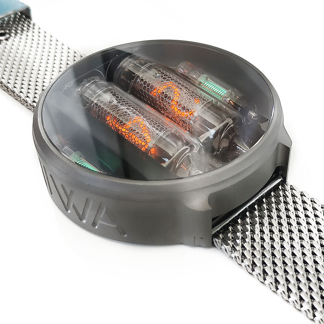 NIWA Nixie watch V 2.0 - Titanium moon gray case.