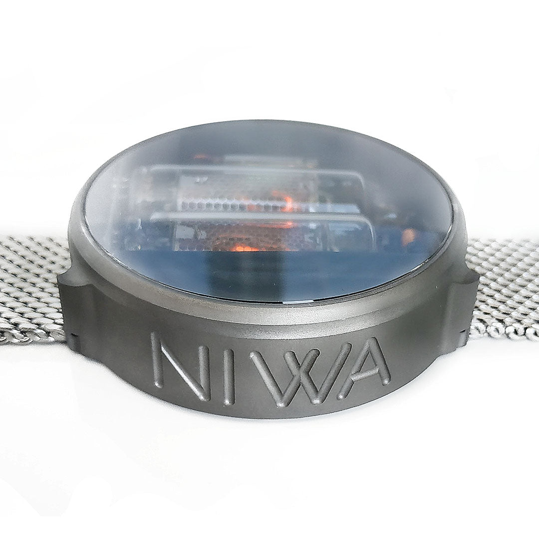 NIWA Nixie watch V 2.0 - Titanium moon gray case.