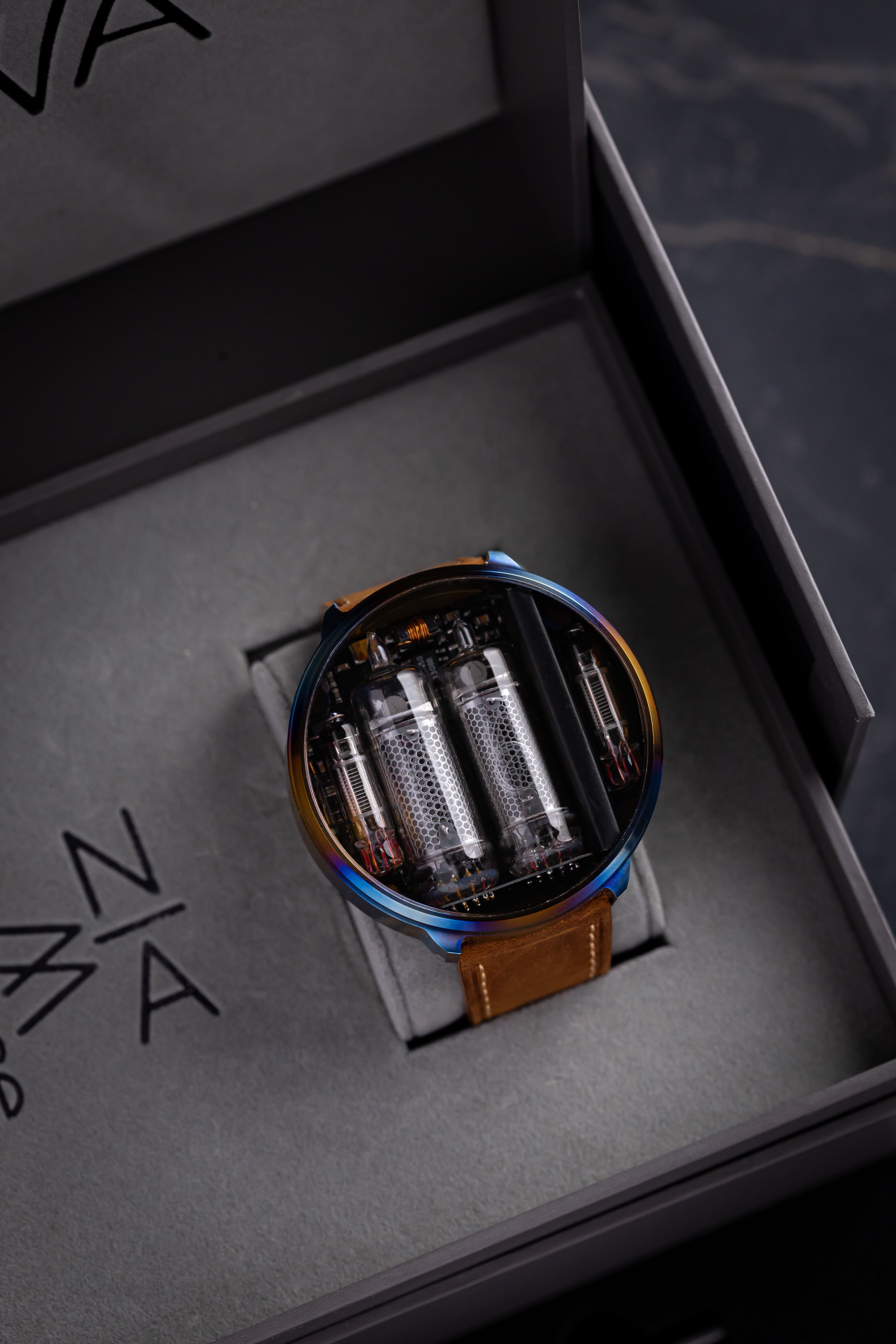 NIWA Nixie watch V 2.0 - Titanium Carina Nebula case – NIWA
