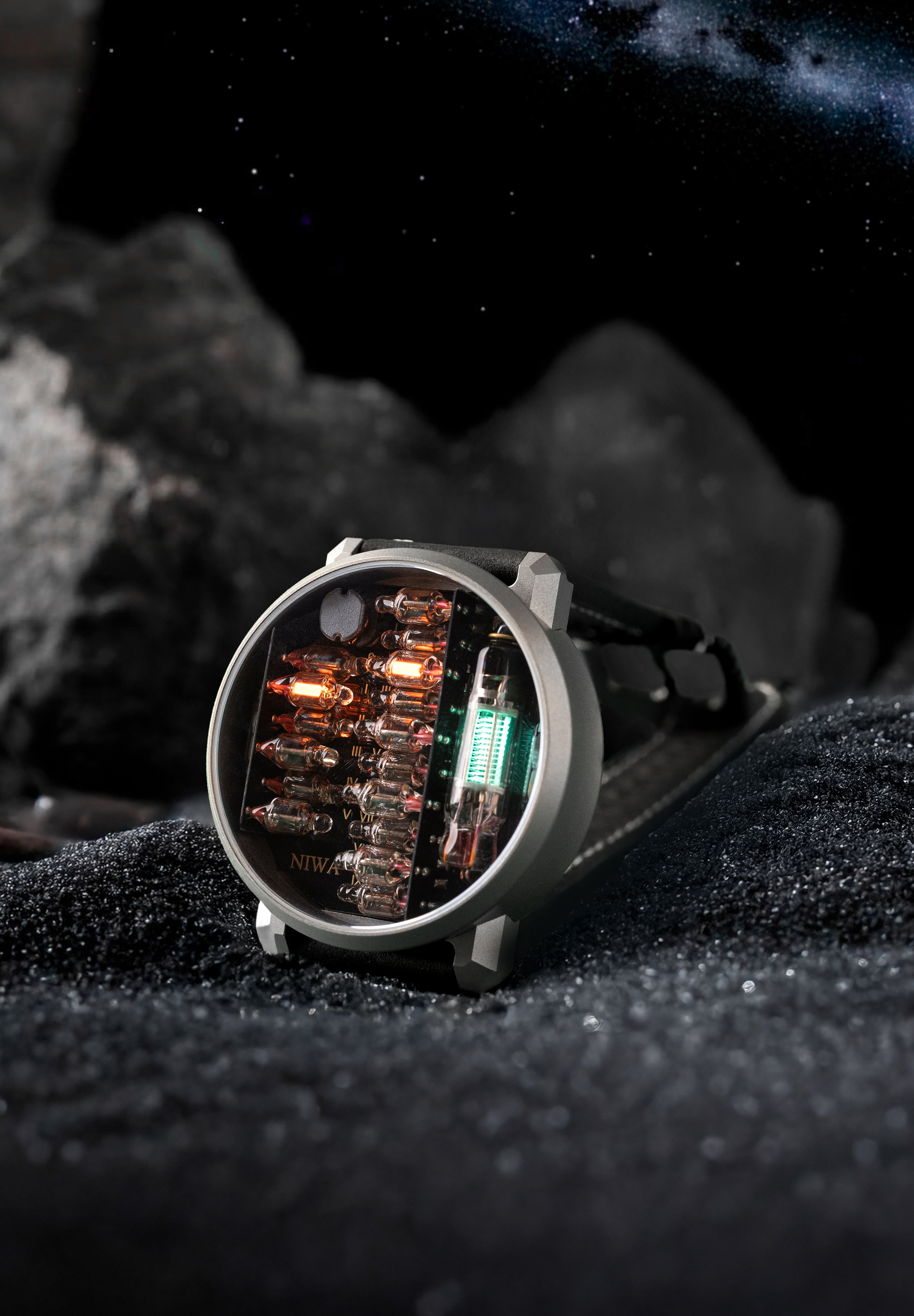 NIWA Lunokhod watch. Moon gray case.