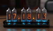 IN-14 6- digits Nixie clock. Carbon fiber cover case. With installed tubes.
