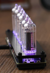IN-14 6- digits Nixie clock. Carbon fiber cover case. With installed tubes.