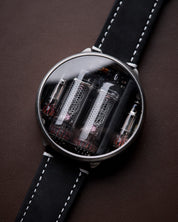 NIWA Nixie watch V 2.0 - Moon Crater Gray. Titanium case.