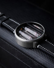 NIWA Nixie watch V 2.0 - Moon Crater Gray. Titanium case.