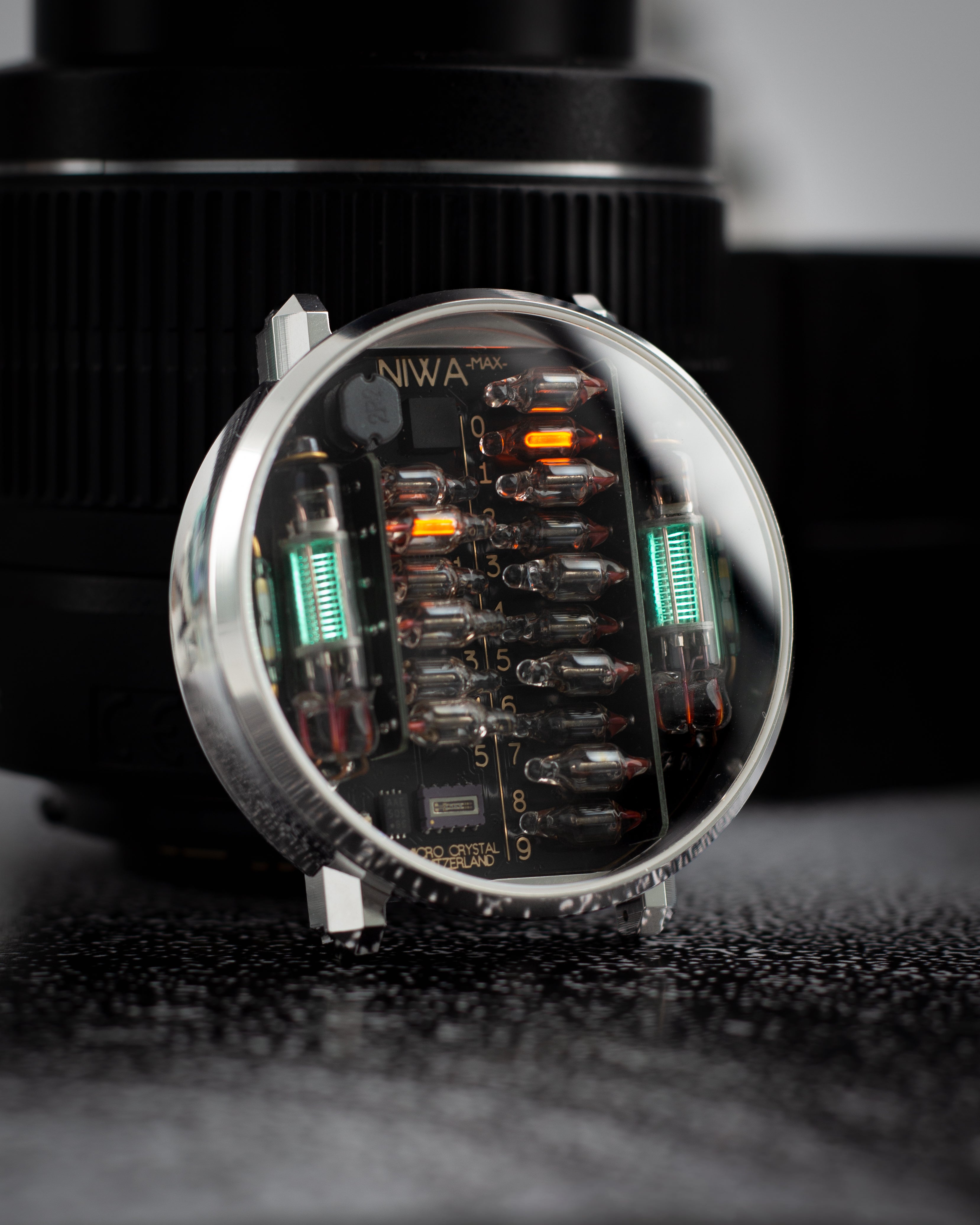 NIWA Lunokhod MAX watch. Polished mirror steel case.