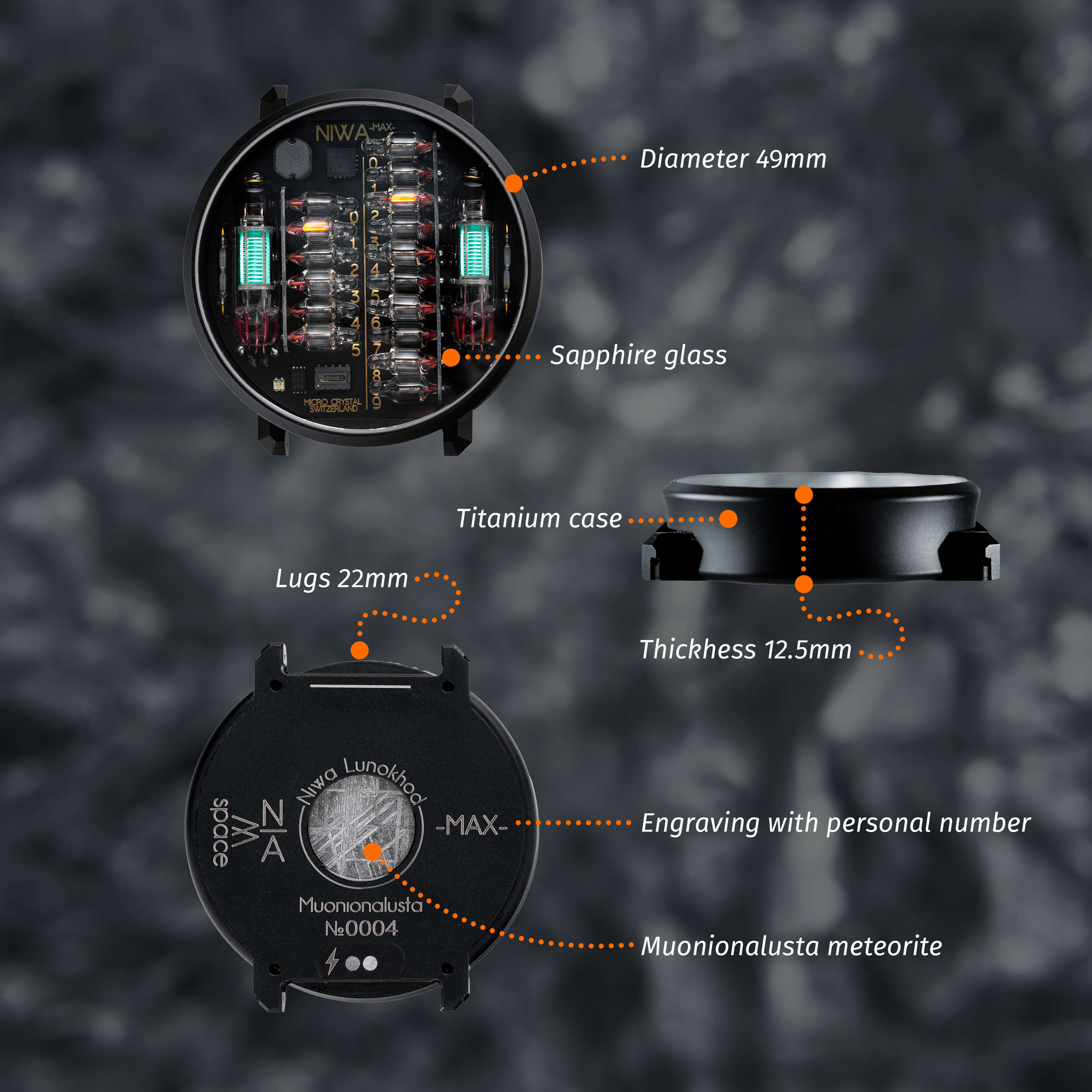 NIWA Lunokhod MAX watch. Carina Nebula case