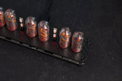 IN-14 6- digits Nixie clock. Carbon fiber cover case. With installed tubes.