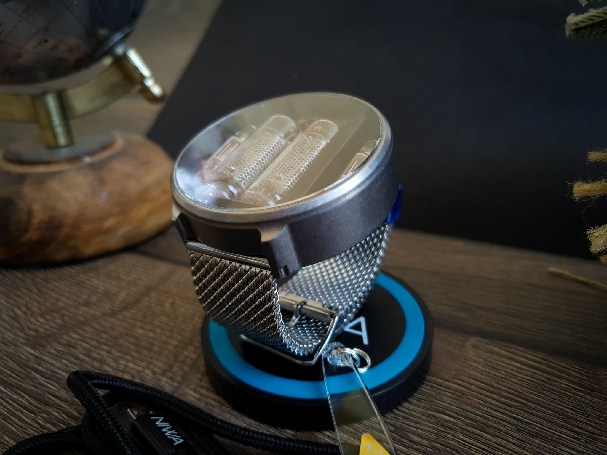 NIWA Nixie watch V 2.0 - Moon Crater Gray. Titanium case. – NIWA