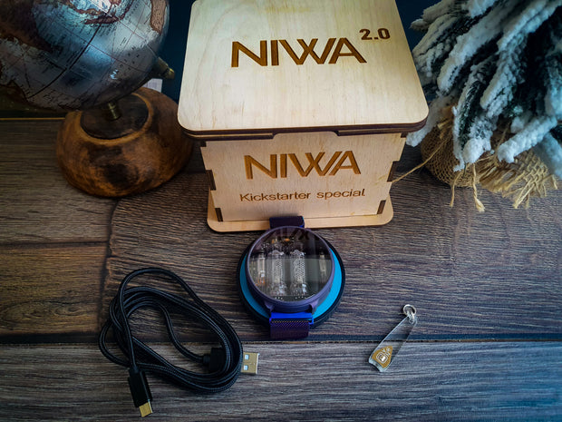 NIWA Nixie watch V 2.0 - Titanium Carina Nebula case